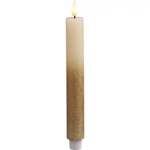 Gyertya MagicHome, karácsonyi, LED, 2xAAA, egyszerű világítás, időzítő, krémszínű/arany, fémes hatás