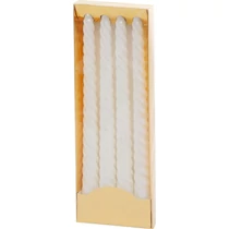 Gyertya MagicHome, karácsonyi, 25 cm, csomag 4 db, fehér, spirális, csavart