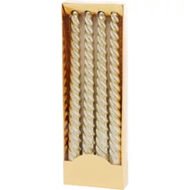 Gyertya MagicHome, karácsonyi, 25 cm, csomag 4 db, pezsgő, spirális, csavart