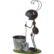 Dekoráció MagicHome Mecco, Hangya ásóval, fém, 25x14x44 cm