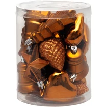 Díszek MagicHome karácsonyi, Szett, 20 db, réz-arany, vegyes, karácsonyfára