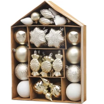 Gömbök MagicHome Karácsony, készlet, 32 db, bézs, vegyes, karácsonyfára