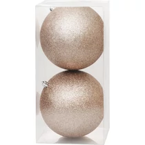 Gömbök MagicHome Karácsony, 2 db, pezsgő, karácsonyfára, 12 cm