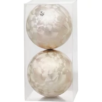 Gömbök MagicHome Karácsony, 2 db, bézs, karácsonyfára, 12 cm