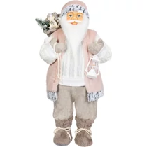 Dekoráció MagicHome Karácsony, Mikulás, ajándékkal, rózsaszín-barna, 60 cm