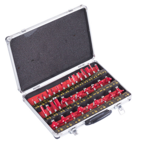 Lev fafúró-maró készlet 35 részes, 8mm, alumínium kofferben