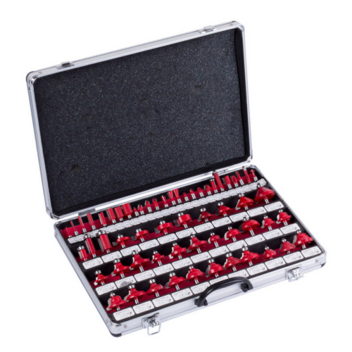 Lev fafúró-maró készlet 59 részes, 8mm, alumínium kofferben