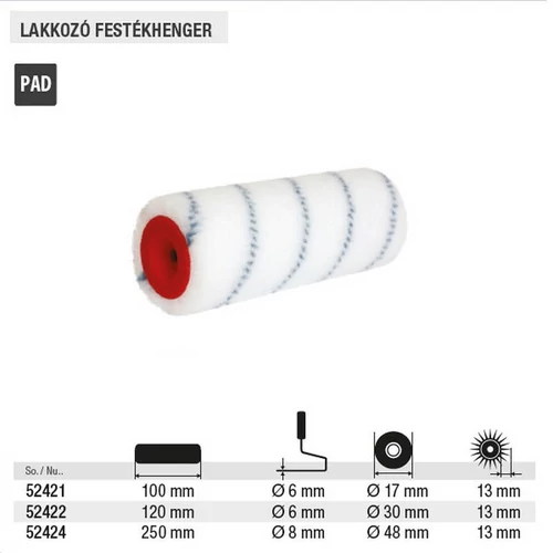 Lev lakkozó Teddy festőhenger 100x6x17x13mm, nylon