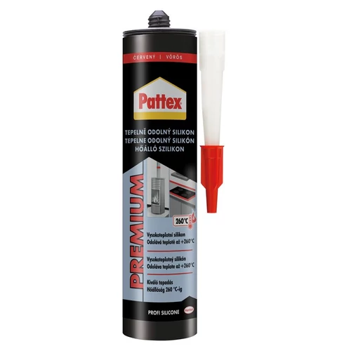 Szilikon Pattex Premium Hőálló, piros, 280 ml