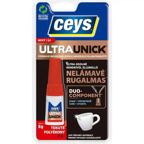 Ragasztó Ceys Ultraunick, pillanatragasztó, folyékony, 6 g