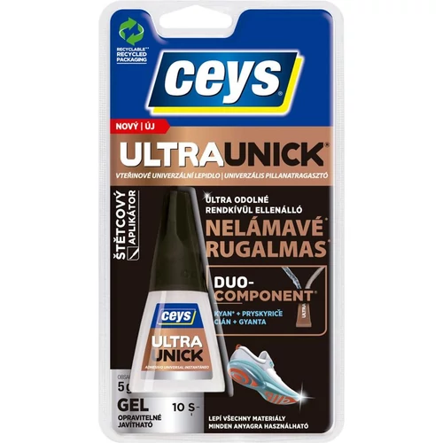 Ragasztó Ceys Ultraunick, pillanatragasztó, 5 g, ecsetes