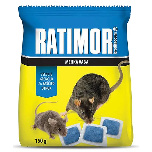 Csalétek RATIMOR® Brodifacoum fresh bait, egerekhez és patkányokhoz, 150 g, puha
