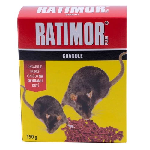 Csalétek RATIMOR® Bromadiolon pellets, 150 g, egerekhez és patkányokhoz, granulátum