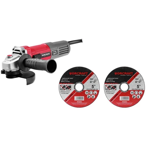Csiszoló Worcraft AG08-115P, 710W, 115 mm, M14, sarok, PROMO + 2 tárcsa