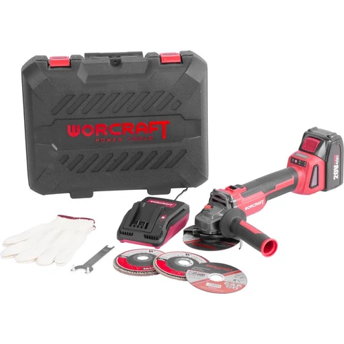 Csiszoló Worcraft CAG-S20LiBH ShareSYS, 115 mm, sarok, készlet kofferben, akkumulátorral és töltővel