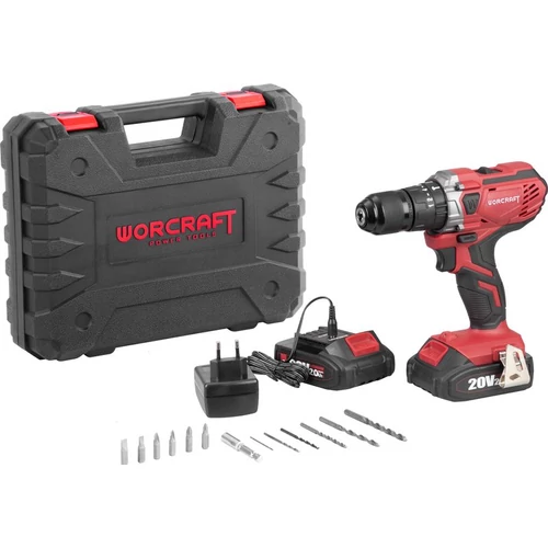 Csavarhúzó Worcraft CHD-S20LiWB ShareSYS, 20V, 2x Li-ion 2.0 Ah, szénkefe nélküli, SZETT kofferben