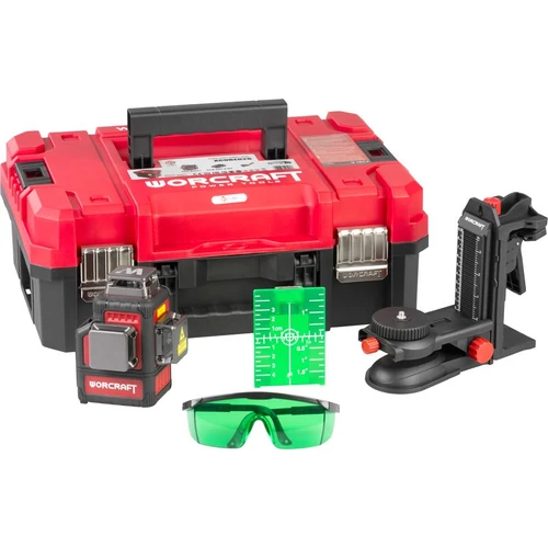 Lézer Worcraft XCUBE026 ShareSYS Toolbox, 3x3D Zöld sugár, akkumulátor nélkül