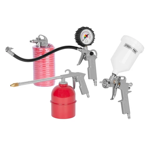 Kompresszor készlet Airtool W-2005A1, 5 részes, festékszóró/lefúvó/felfújó/permetező/tömlő0500000091