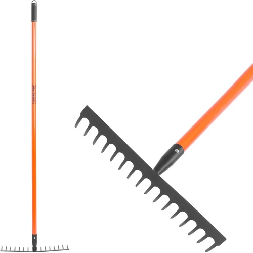 Kerti gereblye Strend Pro, 16 fogú, üvegszálas nyél, 1500 mm