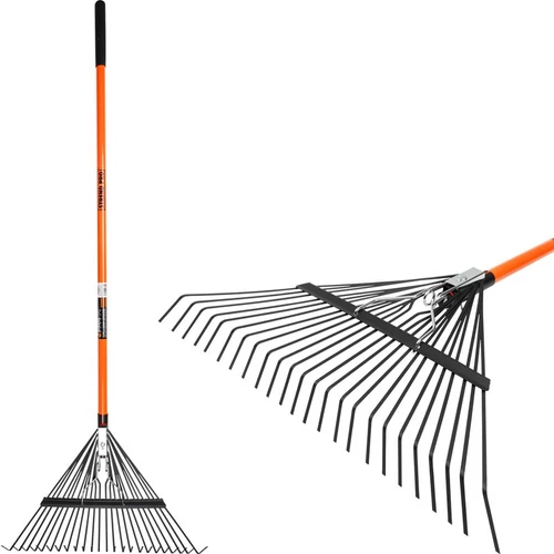 Levélgereblye Strend Pro, 24 fogú, 58 cm, legyező, 120 cm üvegszálas nyél