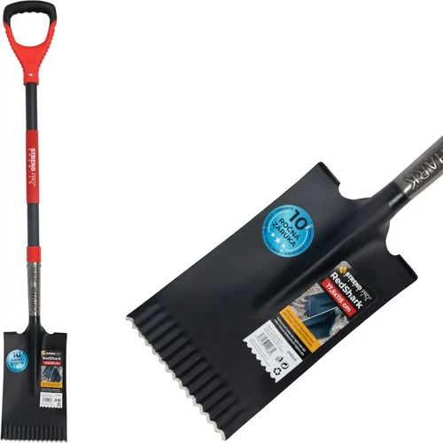 Ásó Strend Pro Premium RedShark, egyenes, üvegszálas D-nyéllel 1150 mm, 10 év garancia