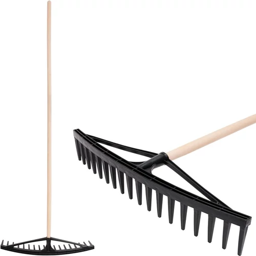 Szénagereblye Longbow, 18 fogú, műanyag, levélhez, fa nyél