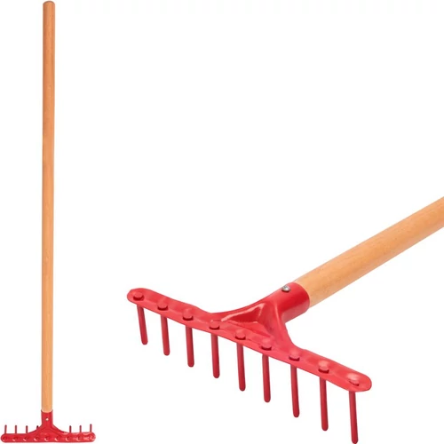 Kerti gereblye Strend Pro Herrison 9357, műanyag, 9 fogú, nyéllel, mini