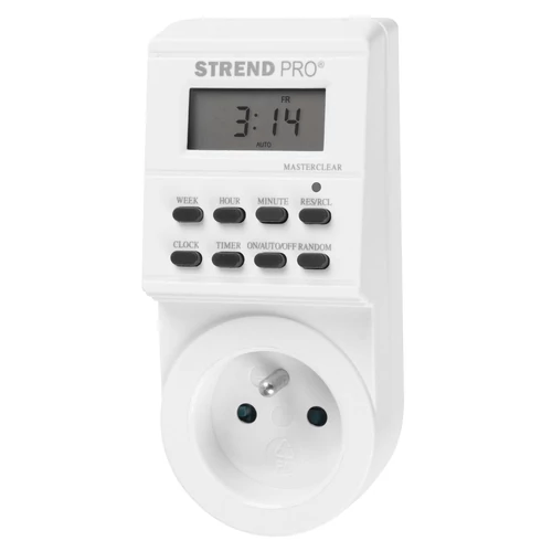Időzítő Strend Pro, digitális kapcsoló aljzat, 230 V, max. 3680 W