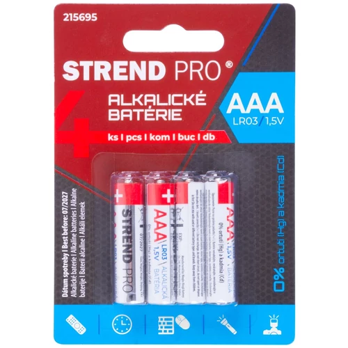 Akkumulátor Strend Pro, LR03, 4 db, AAA ceruzaelem, bliszter