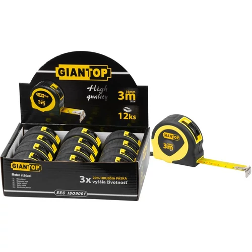 Mérőszalag GIANT CR-82 CE, 3 m, 16 mm, behúzható, feltekercselhető, Sellbox 12 db