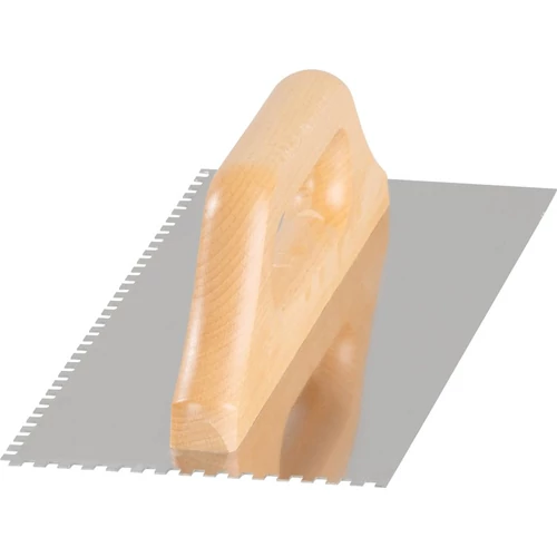 Simító Strend Pro Premium, HardWood, fa nyél, 270x130 mm, 4 mm-es fogazású, 0,7 mm, egyenes, rozsdam
