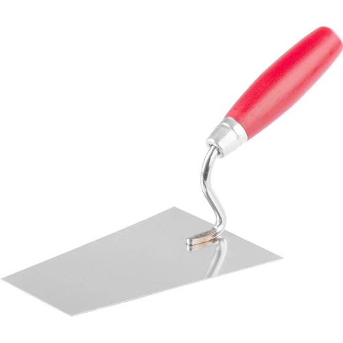 Kőműveskanál Strend Pro Premium, fa nyéllel és fém véggel, 180 mm, 0,9 mm, rozsdamentes acél