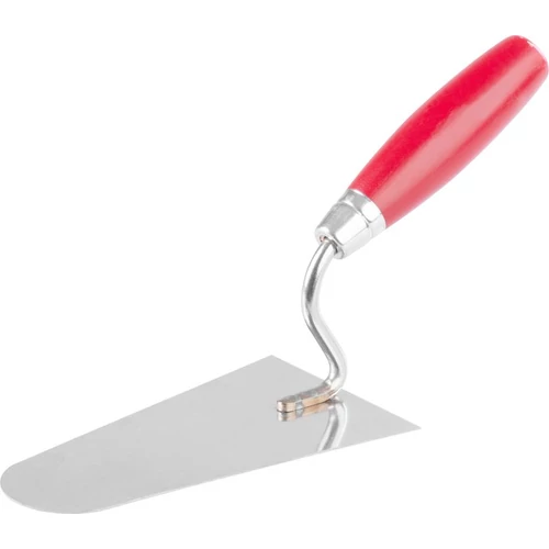 Kőműveskanál Strend Pro Premium, fa nyéllel és fém véggel, kerek, 160 mm, 1 mm, rozsdamentes acél
