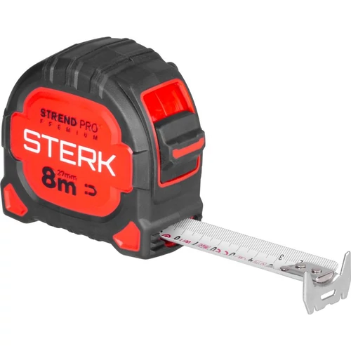 Mérőszalag Strend Pro Premium Sterk RZ8027, 8 m, 27 mm, behúzható, extra széles