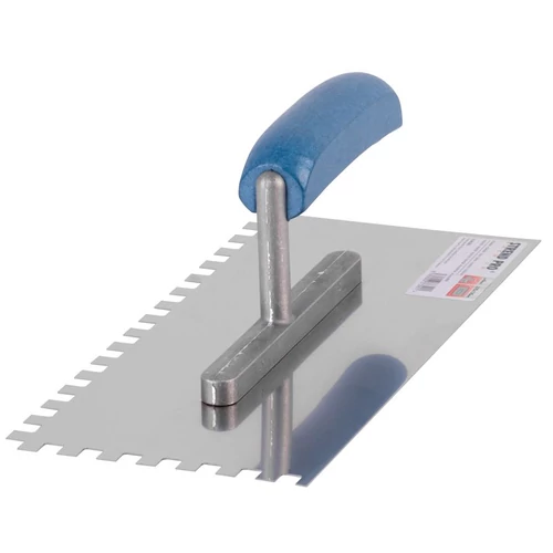 Simító Strend Pro Premium, BlueWood, fa nyél, 280x130 mm, 4 mm-es fogazású, 0,7 mm, rozsdamentes acé
