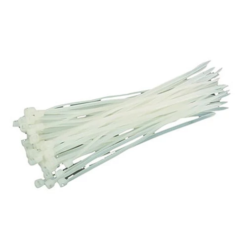 Kábelkötegelő Strend Pro CT66BW, 200x3,6 mm, 50 db, fehér, nylon, rögzítő