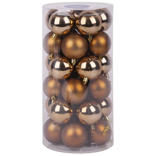 Gömbök MagicHome Karácsony, 30 db, réz, vegyes, karácsonyfára, 6 cm