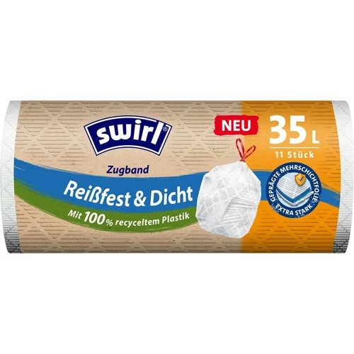 Zsákok Swirl, szemetes, behúzható, fehér, 35 literes, csomag 11 db