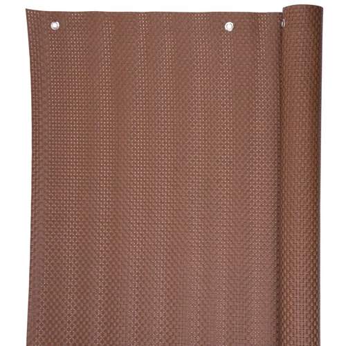 Belátásgátló Polyratan 77, 0,9x3 m, UV, 800 g/m2, barna, erkély árnyékoló, fűzőlyukakkal