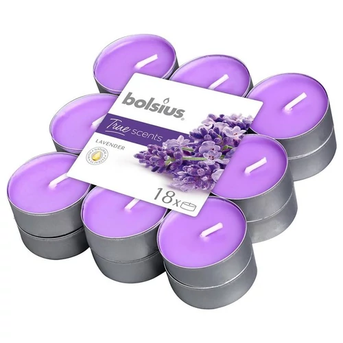 Gyertyák Bolsius Tealight True Scents, mécses, illatos, levendula, csomag 18 db