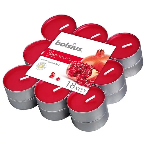 Gyertyák Bolsius Tealight True Scents, mécses, illatos, gránátalma, csomag 18 db