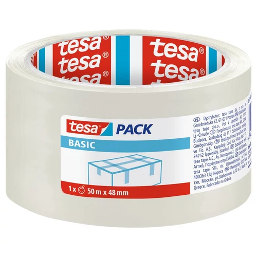 Szalag tesa® BASIC, csomagoló, ragasztó, átlátszó, 48 mm, Hossz: 50 m