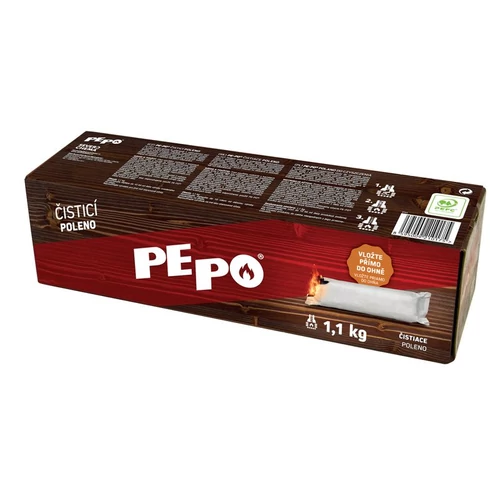 Tisztító hasáb PE-PO®, 1,1 kg, koromeltávolító füstcsőhöz, kályhához, kéményhez
