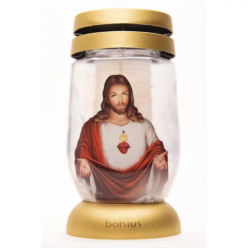 Mécses Bolsius S12 3D Jézus, 22 cm, sírra, 36 órás töltettel