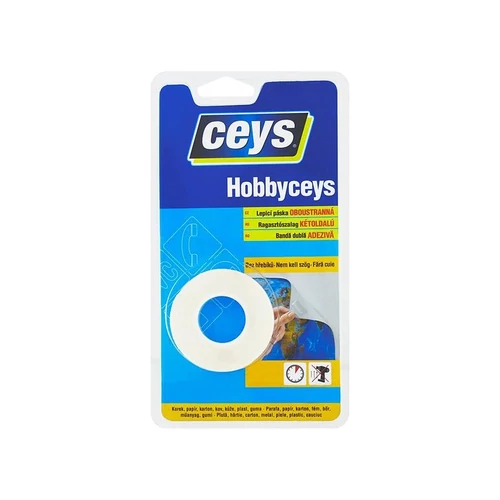 Ragasztószalag Ceys Hobbyceys, kétoldalas, ragasztó, 2 m x 15 mm