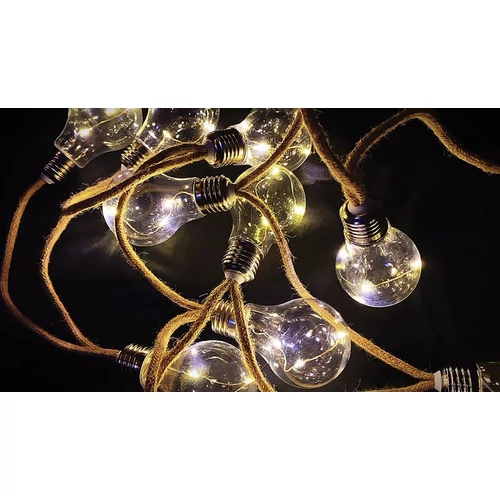 Füzér Strend Pro Solar Bulb, 10x LED, izzó alakú, napelemes, Hosszúság: 3,8 m