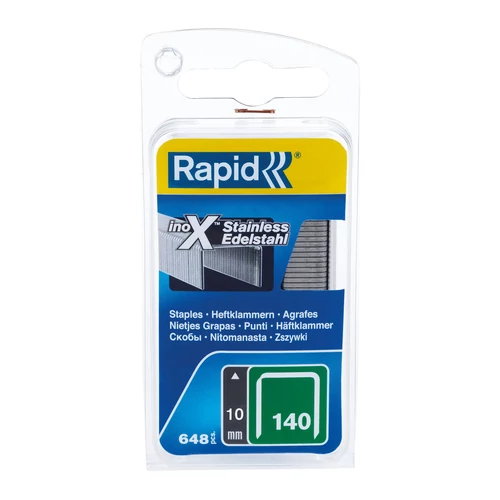 Kapocs RAPID 140, 10 mm, rozsdamentes kapcsok a tűzőgéphez, csomag. 648 db