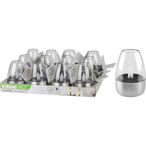 Lámpa Strend Pro Garden, rozsdamentes acél, napelemes, 6x8,5 cm, 1x LED, Kiszerelés 12 db