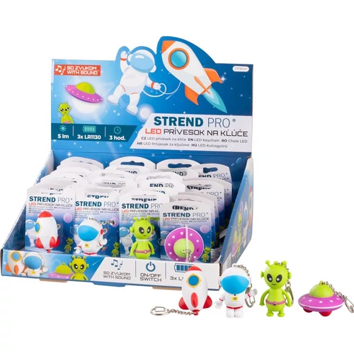 Kulcstartó lámpa Strend Pro Keychain, kulcstartó, hangot adó medál, rakéta/ufo/űrhajós/űrhajó, LED 5