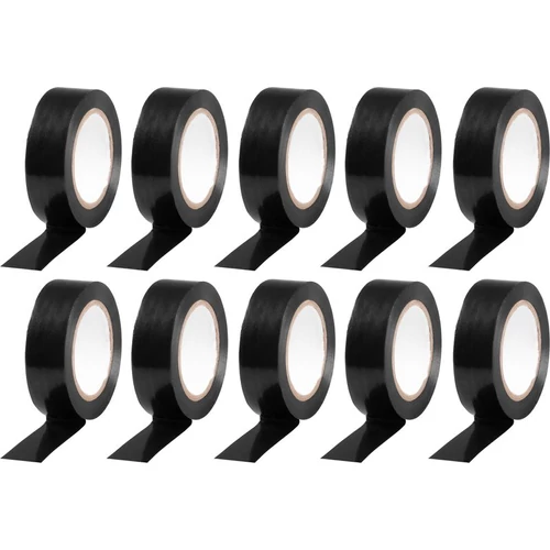 Szalag Strend Pro, 19 mm, Hossz: 10 m, max. 80°C, 600V, fekete, szigetelő, ragasztó, PVC, csomag: 10